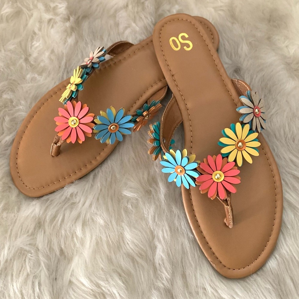 Sonoma Goods For Life Chopsticks Women's Floral Sandals - Multicolor- 9
